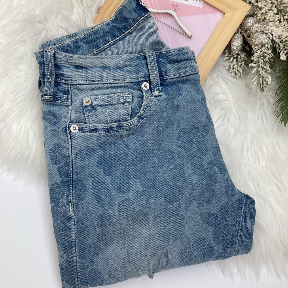GAP Denim Floral Print Distressed Skinny Jeans Size 25
